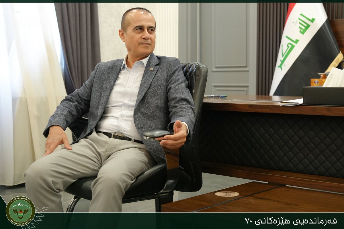 AreaCommad2's tweet photo. Staff Lieutenant General Omar Salih Hassan, Commander of Forces 70, received Latif Nerway, Head of the PUK Media Board, and his delegation on August 10, 2026.

The meeting focused on strengthening military media capabilities, improving communications, and enhancing cooperation and exchange of expertise between military and media institutions in the Kurdistan Region.