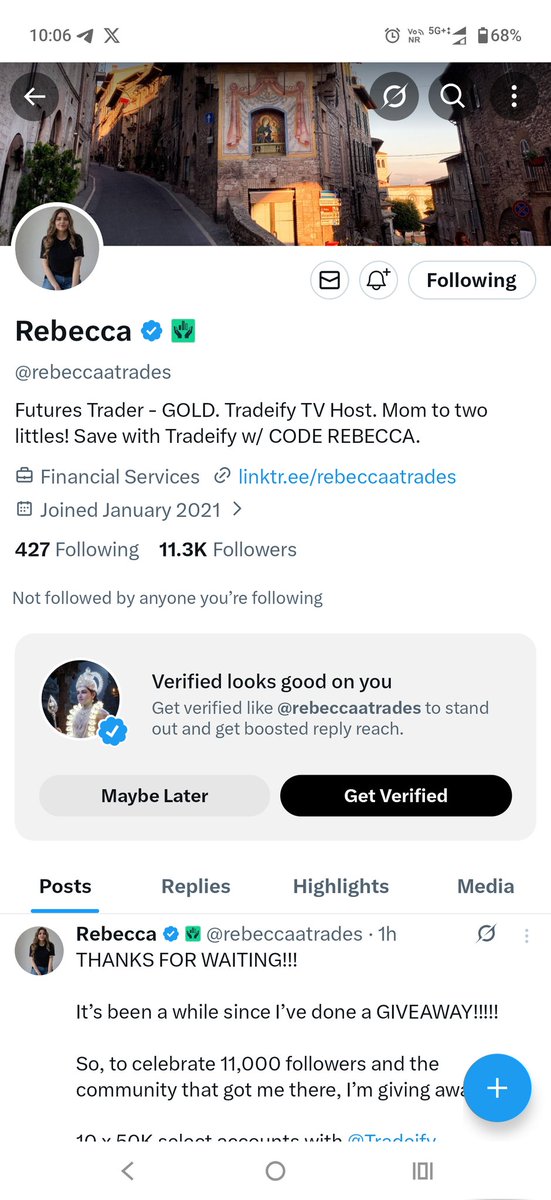 iamaravindr's tweet photo. @rebeccaatrades @Tradeify Done ✅ Congratulations https://t.co/TQkcvETEIT