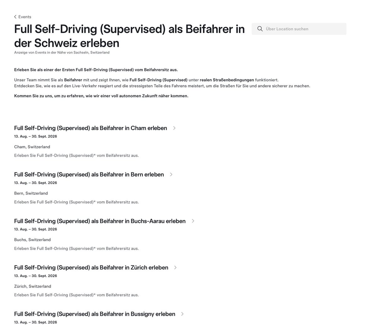 SawyerMerritt's tweet photo. Tesla is officially beginning its first FSD (Supervised) ride-alongs in Switzerland. Rides start this Thursday.

"Be among the first to experience FSD (Supervised) from the passenger seat. Our team will show how FSD (Supervised) works in real road conditions. See how it handles live traffic and supports the most stressful parts of driving, helping make the roads safer for you and others."

Sign up: https://t.co/ohRzWP2uyG