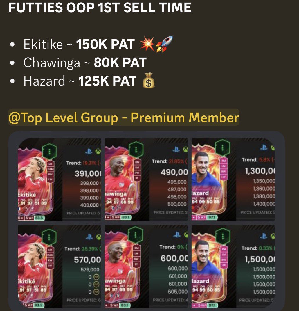 FutGretoTrading's tweet photo. Trading grind>SBC grind

No SBC grind=no problem!

In Top Level Trading are we still making coins!
Join now:

https://t.co/vXpIlvRAkU

#FC26 #ultimateteam https://t.co/CjS8T2gyTF