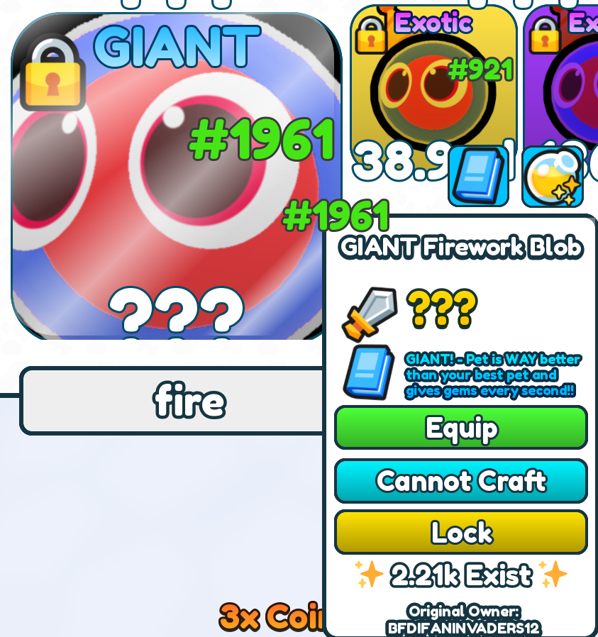 RJsWorld3's tweet photo. I honestly forgot these GIANTS actually existed (I thought they were removed) Well it turns out I hatched one so THREE HATCHED GIANTS BEFORE HUGE!!
Also, I find it interesting how variant hatching works because serials right next to each other is INSANE work! #LuckyBlockLegends https://t.co/JBWycpZsMy