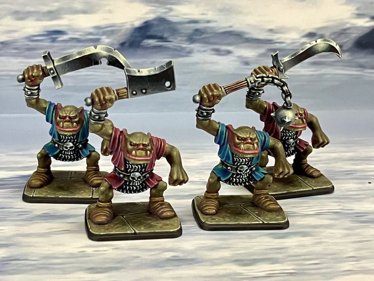 nohara_painter's tweet photo. HeroQuestのオークペイント4体完成しました。これで半分、残りは連休明けに塗ります。
#heroquest https://t.co/60SEaJ7CwK