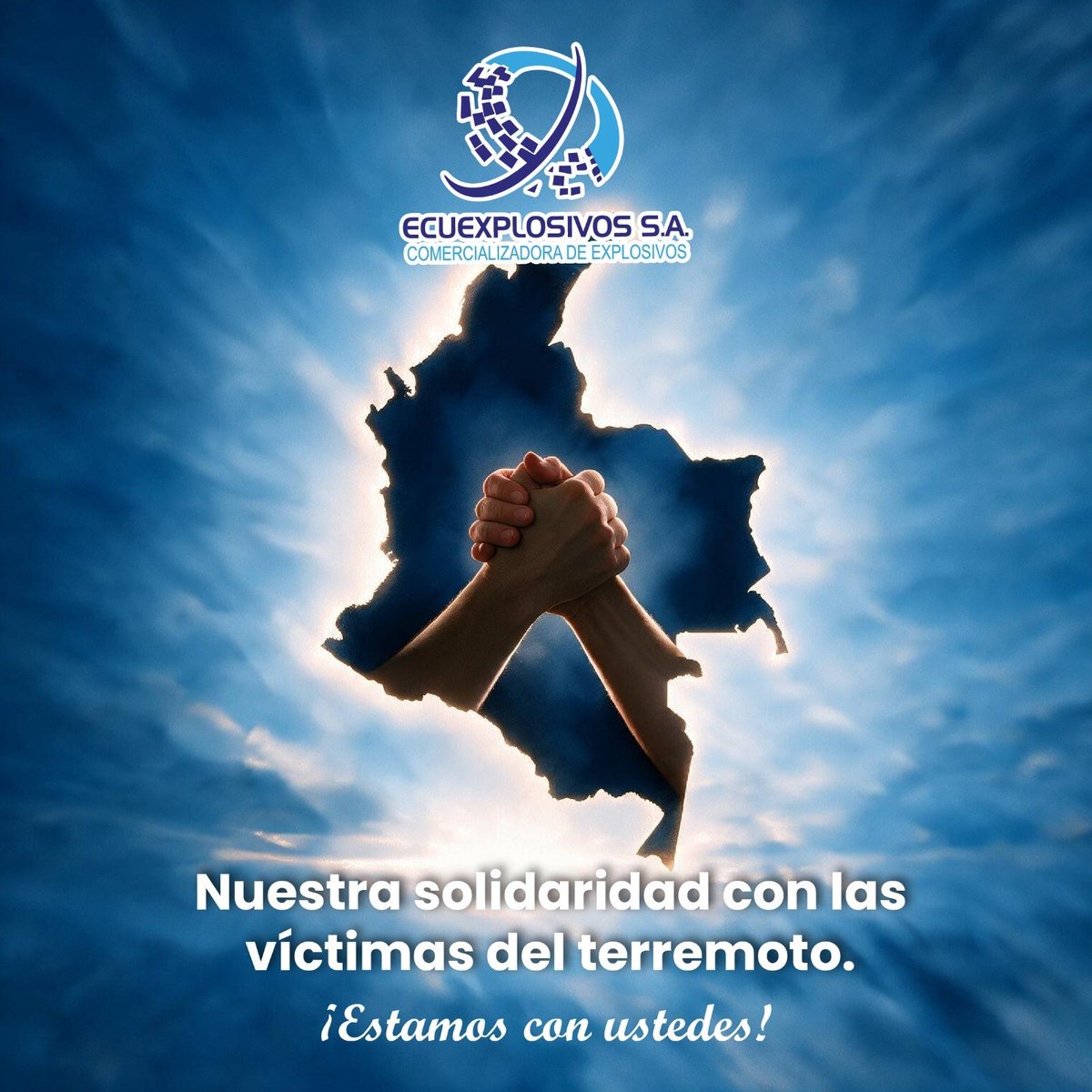 ecuexplosivos's tweet photo. En EcuExplosivos nos estrechamos en un solo abrazo con nuestros hermanos colombianos. Nuestra solidaridad y acompañamiento a cada familia afectada en estos difíciles momentos.
#FuerzaColombia #Unidad #EcuExplosivos #Solidaridad https://t.co/a3Qfl0gqPF