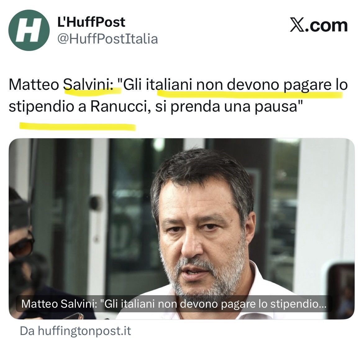 fogna_la's tweet photo. Caro #Salvini, GLI ITALIANI NON DEVONO PAGARE IL #CANONERAI 🤷‍♂️ https://t.co/3X1J9DwuvJ