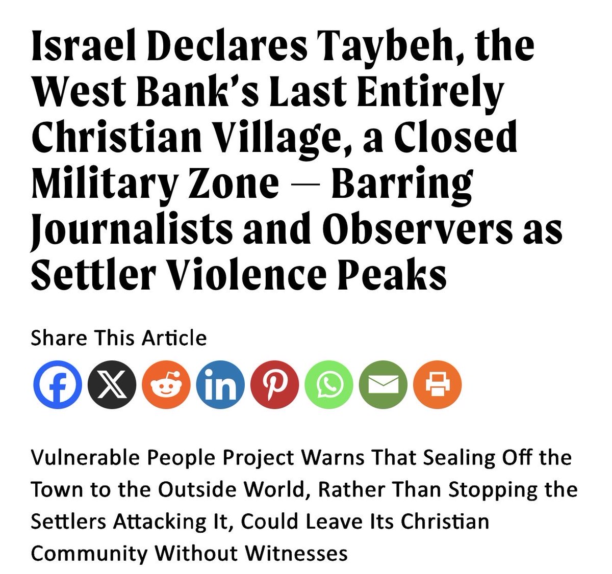 IhabHassane's tweet photo. “After months of watching settlers burn Taybeh’s fields and menace its families, the answer cannot be to lock the doors and send the witnesses away,” said Jason Jones, founder of the Vulnerable People Project.
https://t.co/QiOAbofNdn https://t.co/boQI3M8gkI