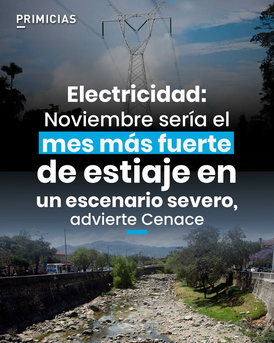 Primicias's tweet photo. Noviembre de 2026 sería el mes más crítico del estiaje en Ecuador en un escenario de sequía severa, advierte un informe del Operador Nacional de Electricidad Cenace https://t.co/LJdAy3r08U https://t.co/swXVhrWK9I