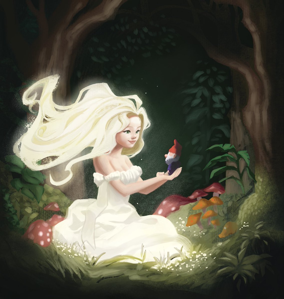 roygbivism's tweet photo. A little gnome comes across a beautiful lady deep in the forest. Where will his adventure take him next? #illustrationㅤ #painting #digitalartㅤㅤㅤㅤ #fantasy https://t.co/9OIBQ5gUK0