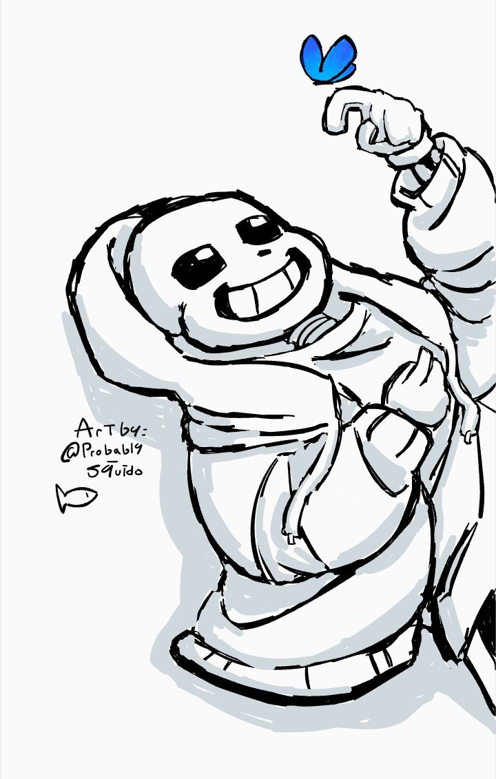 Probably_Squido's tweet photo. 💙🦋:: "cute little guy, eh?"
.
.
.
.
.
.
#sansundertale #undertale #fanartsans https://t.co/WrJGUMcaxO