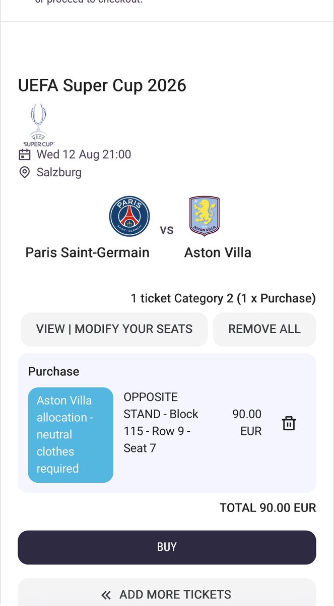 yalcin2008's tweet photo. @kirmizikara Cuma günü oynanacak Psg-Aston villa süper Cup maçı bileti daha ucuz utanmıyor musunuz https://t.co/NGSMKWkLaW