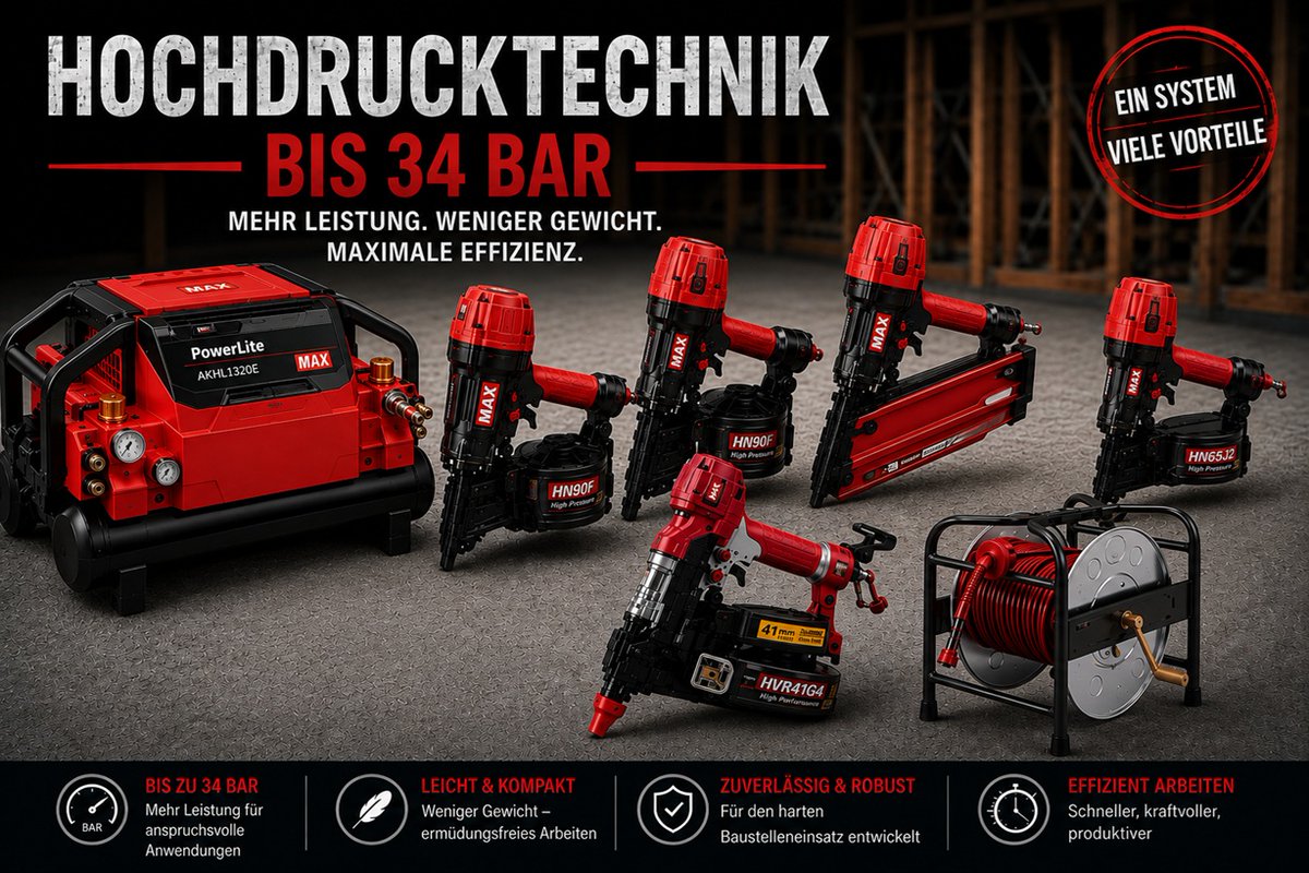 HeilBefestigung's tweet photo. Hochdrucktechnik bis 34 bar. 🔨

MAX PowerLite für professionelle Befestigungsarbeiten:

✓ Coilnagler
✓ Streifennagler
✓ Betonnagler
✓ Ankernagler
✓ Turboschrauber
✓ Hochdruckkompressor
Ein System – viele Anwendungen.
#MAXPowerLite #Befestigungstechnik #Handwerk https://t.co/WUUZWJapkK