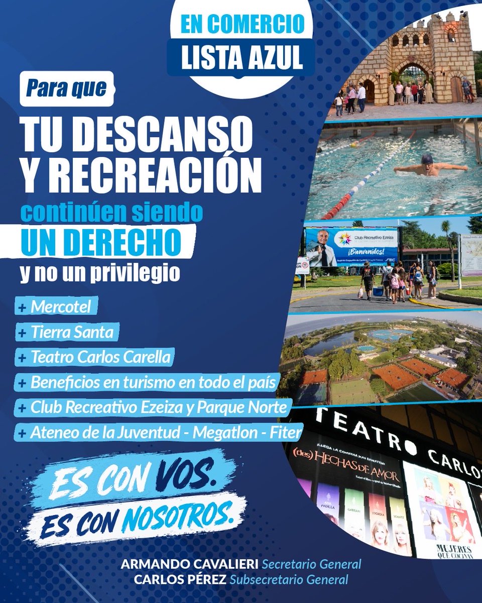 ListaAzulSEC's tweet photo. Conquistamos juntos beneficios para tu descanso y el de tu familia. Este 3 de septiembre , los defendemos en las urnas.
#SoyComercio #SoySEC #ListaAzul https://t.co/54UHy56BKP