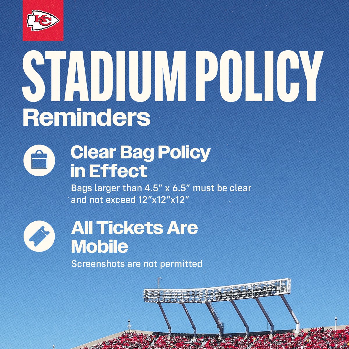 ArrowheadKC's tweet photo. Things to keep in mind this football season. Can't wait to see you, Chiefs Kingdom!