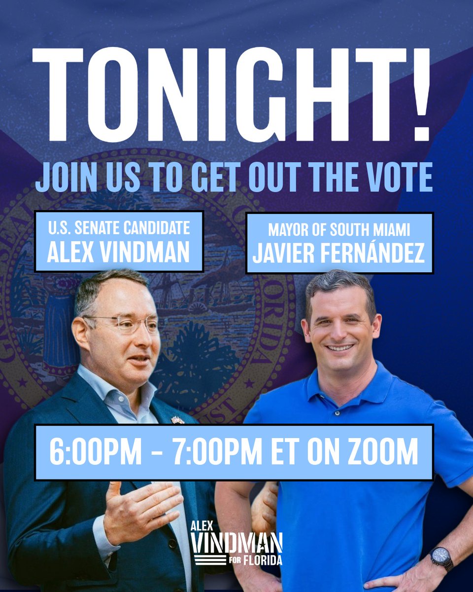 AVindman's tweet photo. TONIGHT: @ElectJavier will be joining me from 6:00PM — 7:00PMET to talk about what's at stake in the upcoming election, and ways to get involved.

RSVP to join us at the link below, and make a plan to vote –– the election is just one week away.

https://t.co/pnieackJAp https://t.co/nMOUPmjTYx