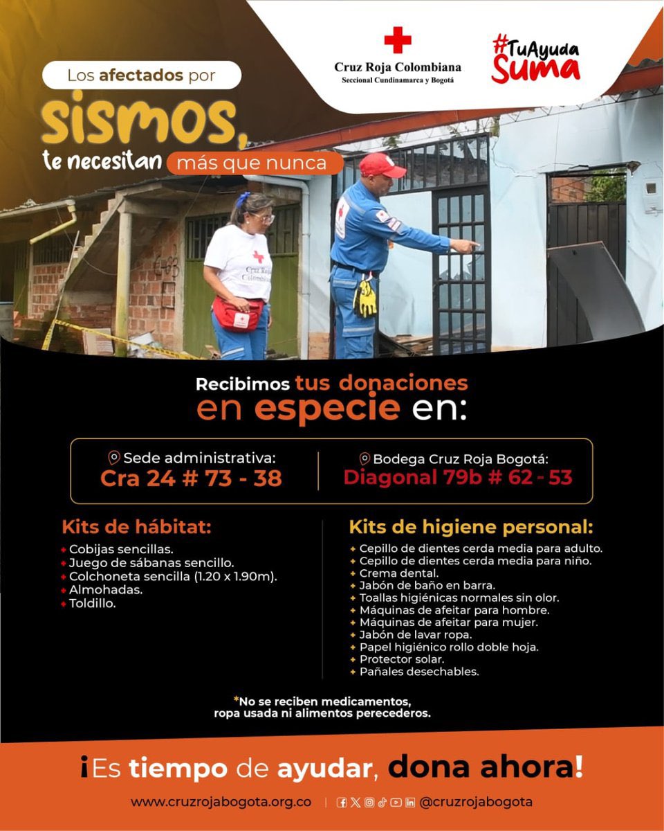 gduranb's tweet photo. Donaciones en especie a través de la Cruz Roja en Bogotá https://t.co/Rzf6qRrHOu