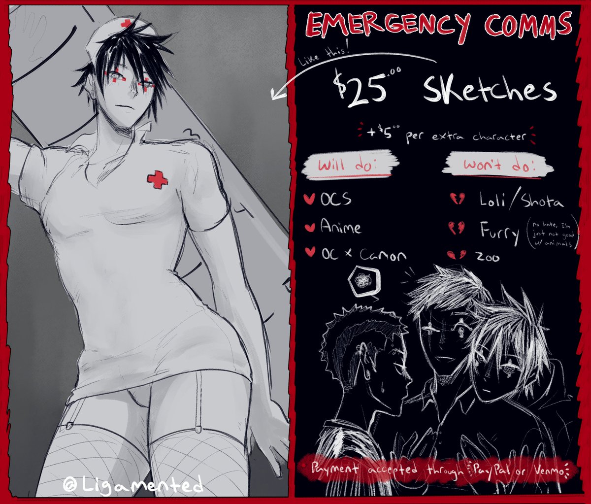 Ligamented's tweet photo. My job highkey screwed me over so I'm opening emergency comms to tide me over. DM if you're interested!! #dorohedoro #commissions ㅤ https://t.co/825uRZJneM