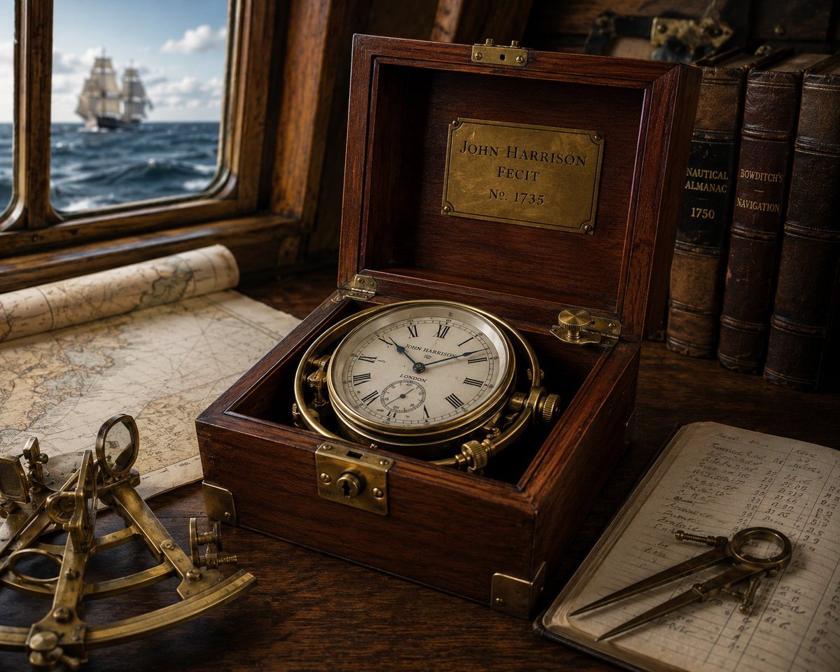 LearnFromHist's tweet photo. For decades, ships could calculate their latitude, but not their longitude.

In the early 1700s, determining a ship's east-west position at sea was one of navigation's greatest unsolved problems. Countless vessels were lost because sailors couldn't accurately calculate their longitude, even when they knew exactly where they were north or south.

In 1714, the British Parliament offered the Longitude Prize, one of history's largest scientific rewards, to anyone who could solve the problem.

The breakthrough came not from a famous astronomer, but from John Harrison, a self-taught carpenter and clockmaker. After decades of work, he developed a marine chronometer accurate enough to keep precise time at sea, allowing sailors to calculate longitude with remarkable precision.

His invention revolutionized navigation, reduced shipwrecks, and transformed global trade and exploration.

Lesson From History:

Don't dismiss your ideas because you're not the recognised expert. Sometimes a fresh perspective solves problems that specialists have struggled with for years.