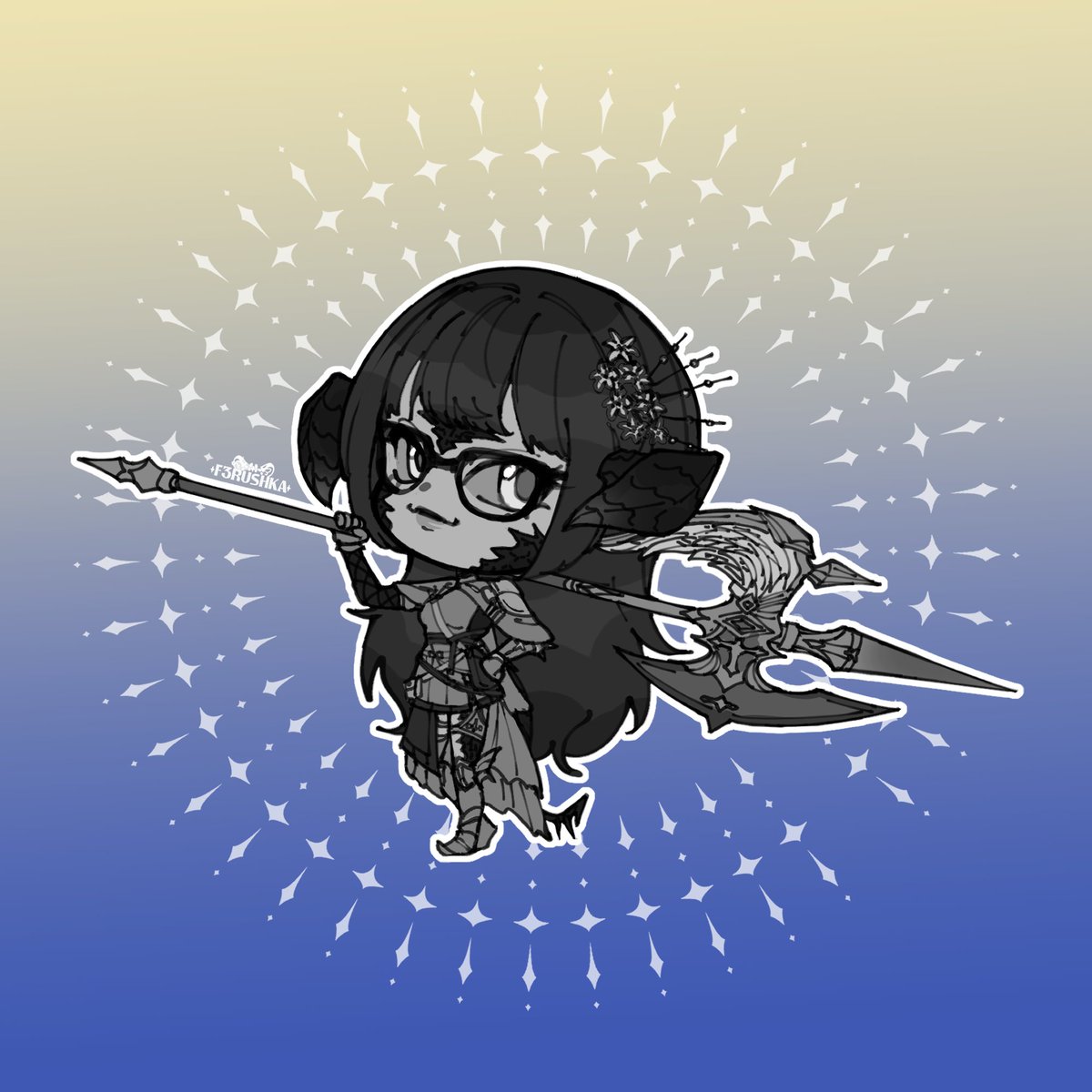 F3rushka's tweet photo. 💙⚔️
#FFXIV #chibi #illustration #art https://t.co/ZdOF17yGHu