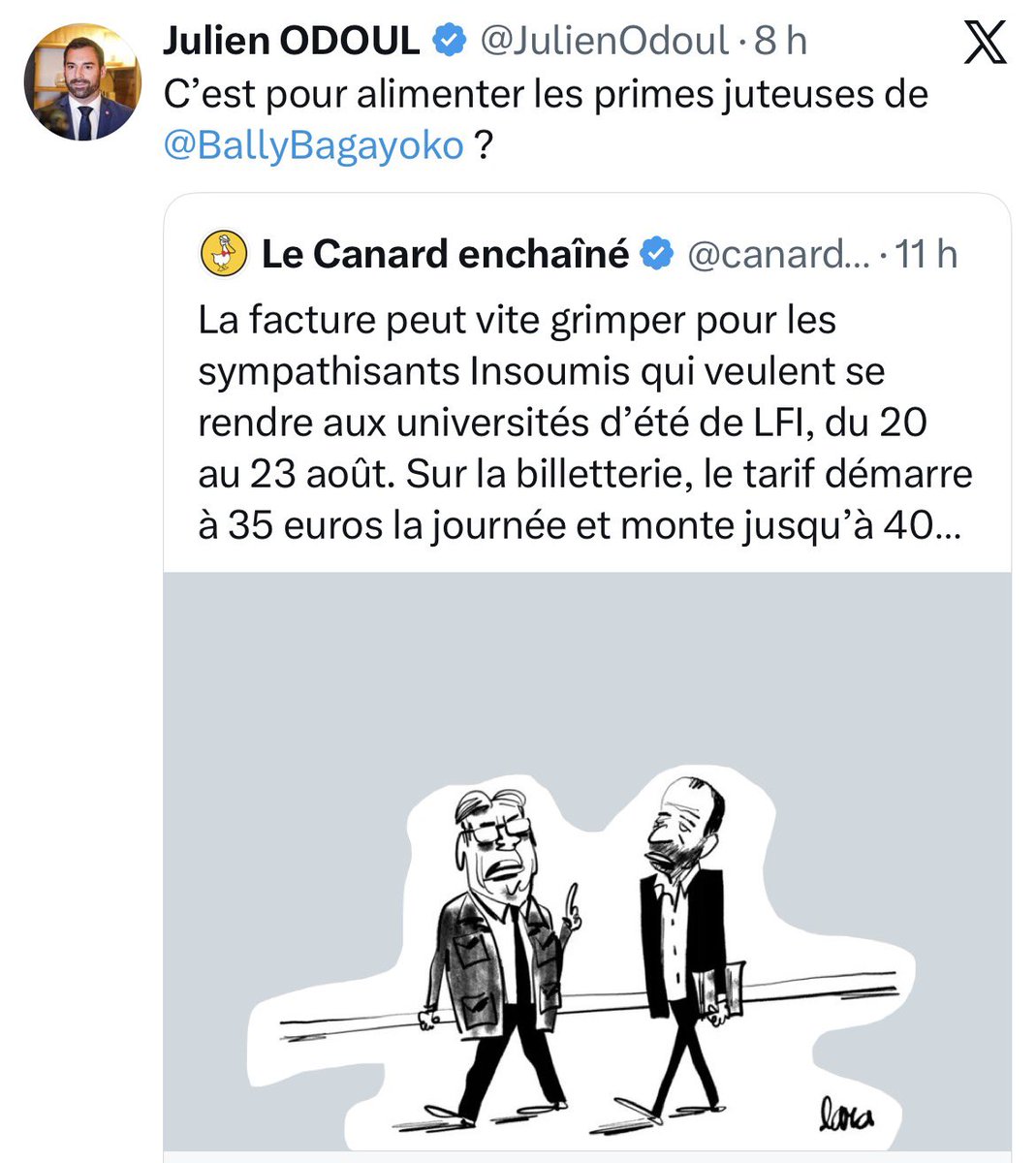 realmarcel1's tweet photo. Contexte : Julien Odoul a été condamné deux fois pour recel de détournement de fonds publics pour son propre emploi fictif et il est accusé d’avoir employé lui même une assistante fictive au conseil régional.
Bally Bagayoko n’a été condamné à rien et il fait l’objet d’une cabale raciste.
Rends l’argent et ferme ta gueule !