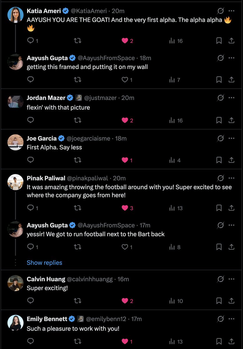 AayushFromSpace's tweet photo. @speedrun @KatiaAmeri @andrewchen @meientc @The_Pangean @joegarciaisme @justmazer Accidentally nuked all the comments 🥀 https://t.co/cHTPE3D2ak