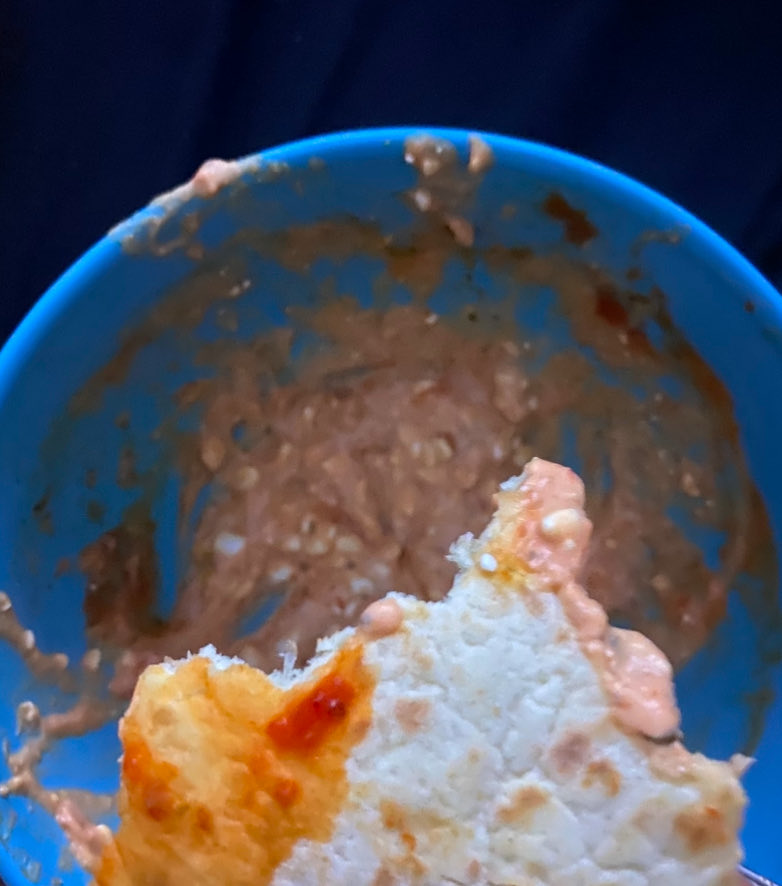 zomb6rot's tweet photo. I was high and thought my bread looked like a hand doing the middle finger https://t.co/S5dG2UFmFJ