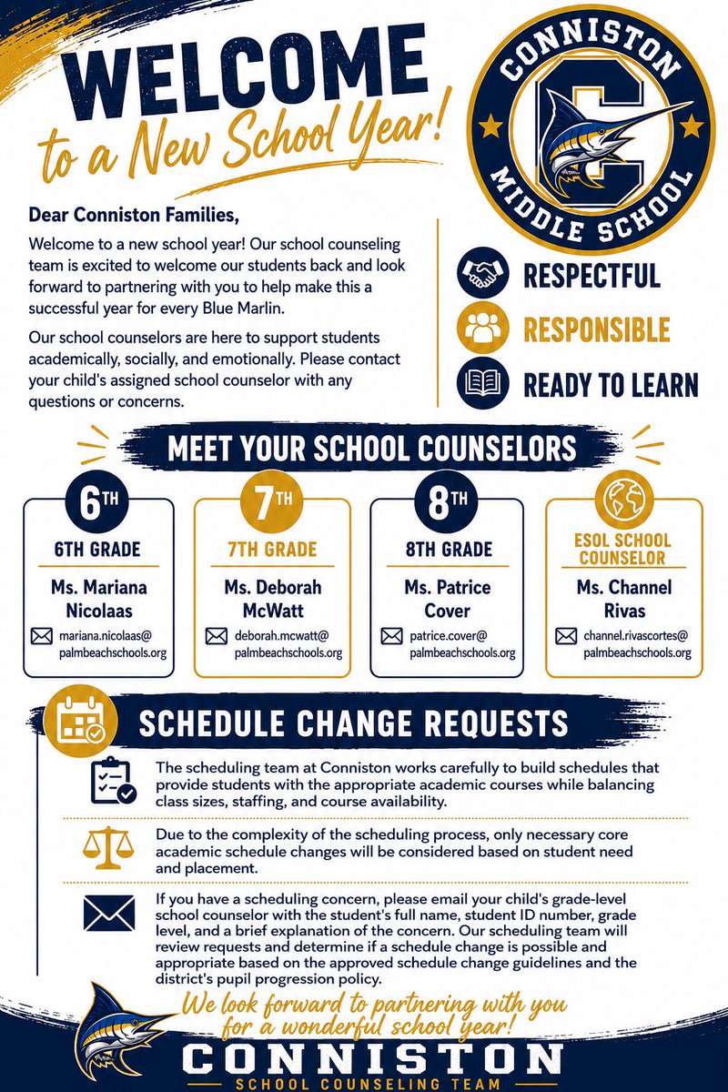 ConnistonMiddle's tweet photo. Conniston Middle – Message from our School Counselors
@jamesthomas3601 @kgwhetsell @JavierOrtolaza @FRiveraPBC @derwingatlin1 https://t.co/h39GbptkGk