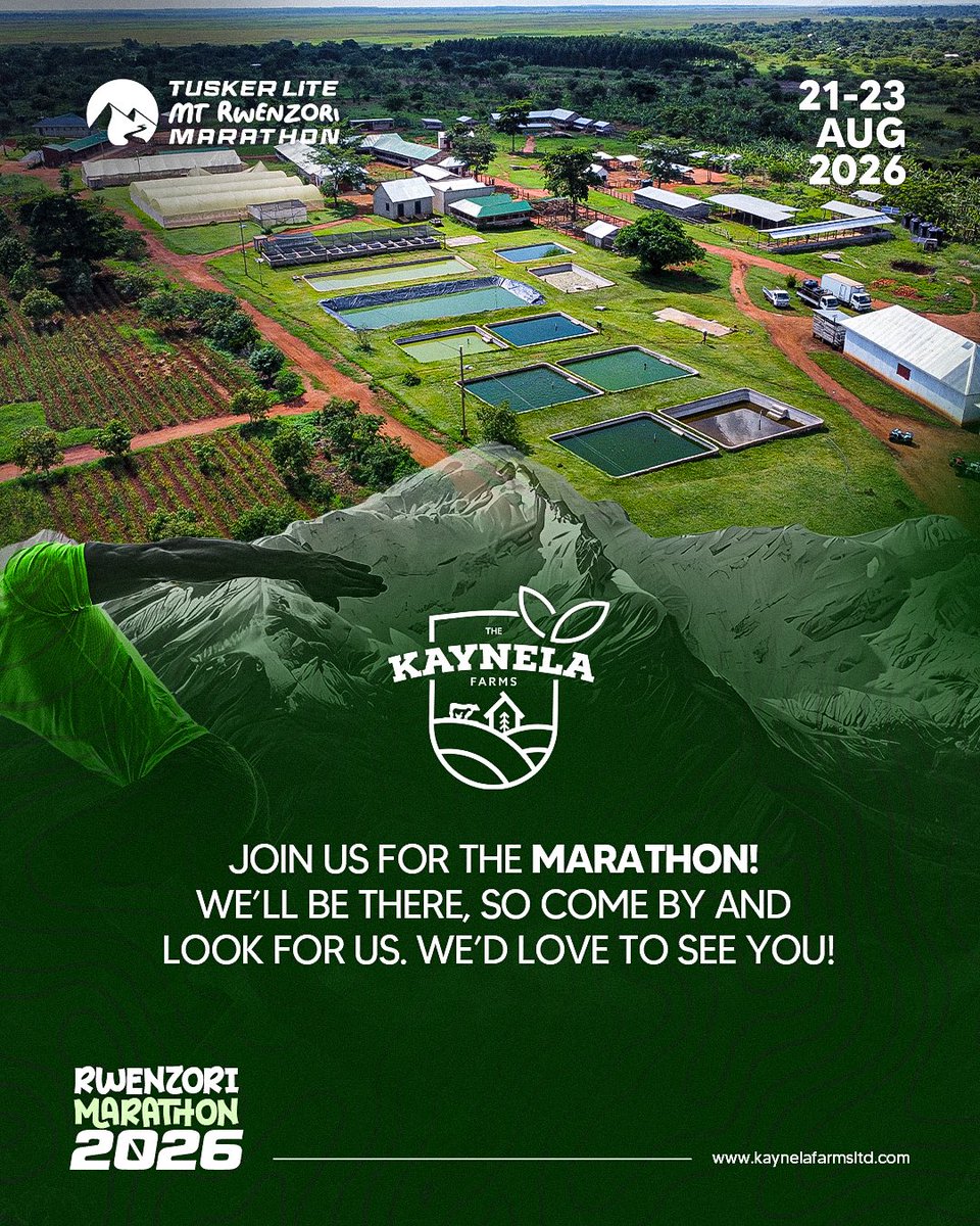 LoneWalker_256's tweet photo. From the foothills of the Mountains of the Moon to the vibrant landscapes of Uganda, @kaynelafarmsltd is joining the experience.

📅 21–23 August 2026
📍 @RwenzoriMarathn - Kasese 

Look out for the Kaynela Farms team — come say hello!

And after the run, you know where the adventure continues. 

#RwenzoriMarathon | #KaynelaFarms | #ExploreUganda | #VisitUganda | #RunUganda