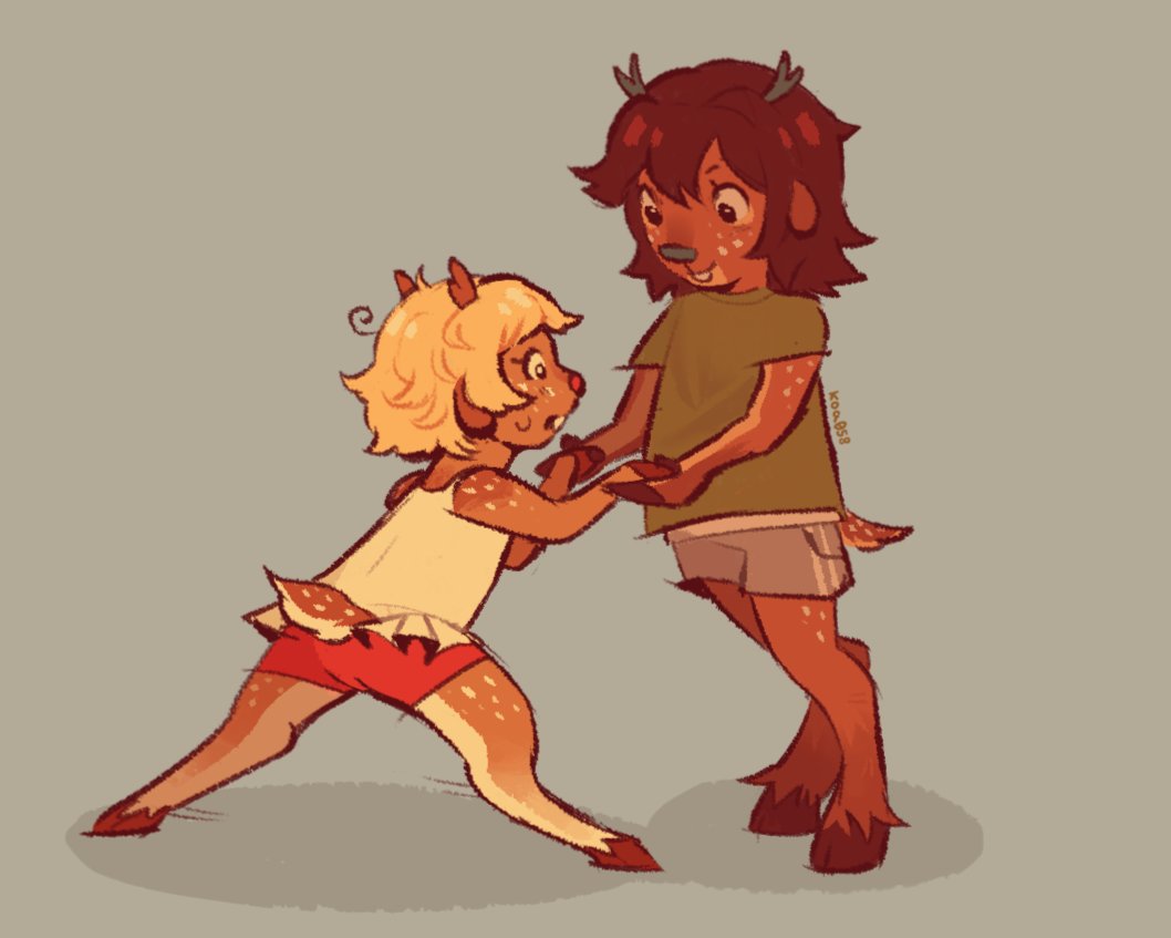 koa058's tweet photo. teaching baby elly to walk #deltarune #noelleholiday https://t.co/EdPV6vvO1T