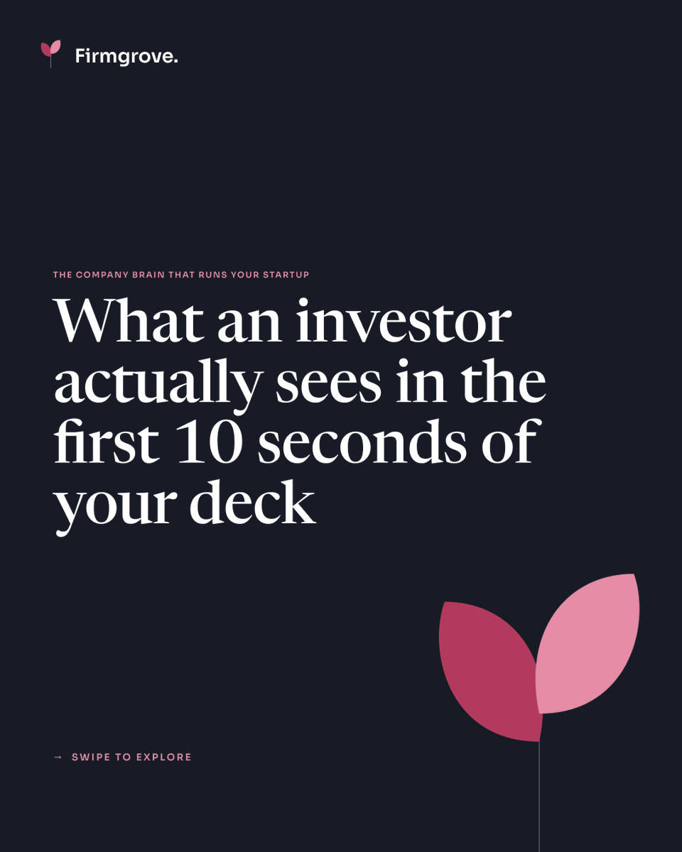 firmgrove's tweet photo. Investors decide in the first 10 seconds. What does your deck actually say about you?

Firmgrove is the company brain that runs your startup, so your numbers, story, and deck all agree.

➡️ swipe
#startups #founders #startuptools https://t.co/HuN2eR3ma4
