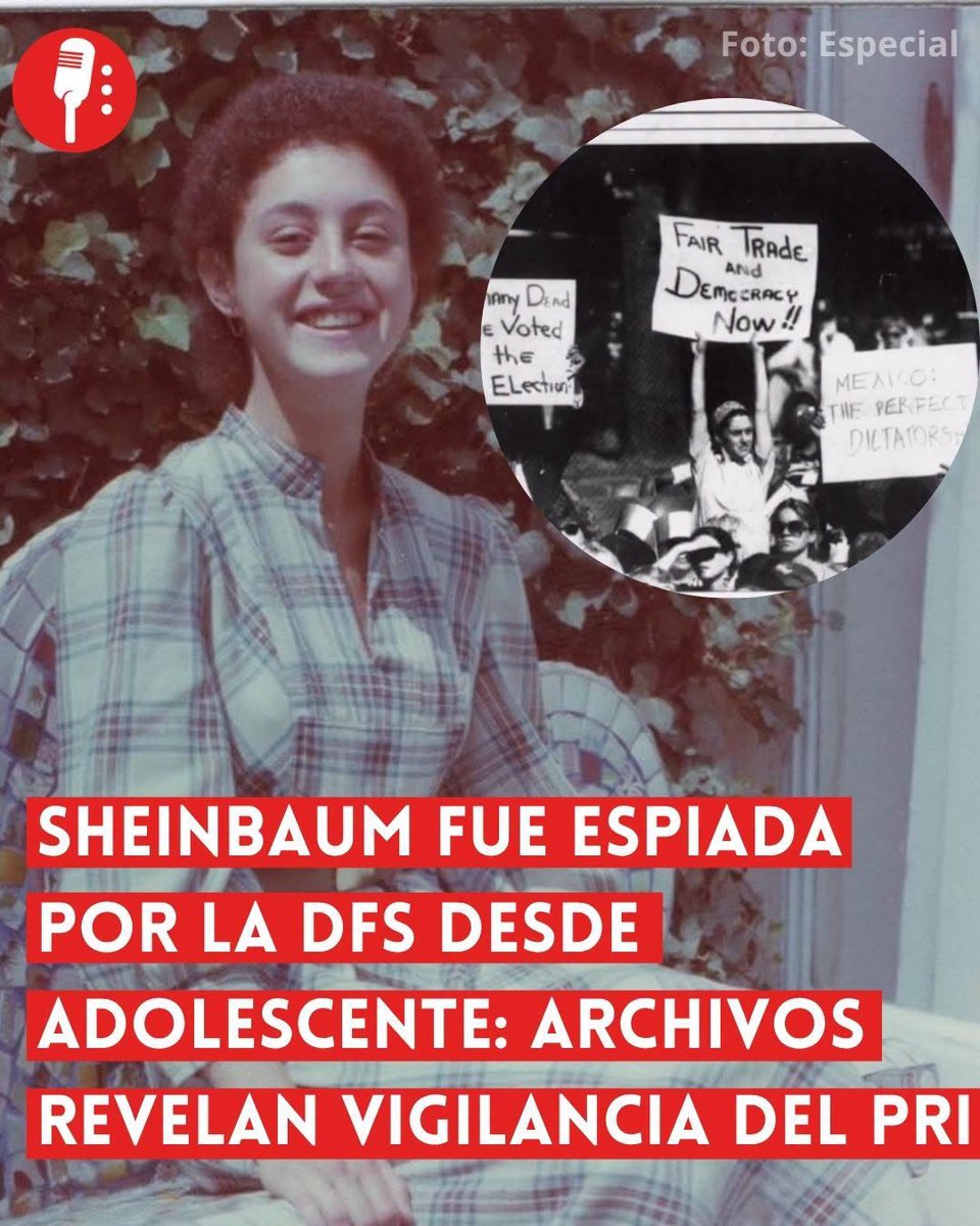 YosoyPedrero's tweet photo. 🚨 OJO: SHEINBAUM FUE ESPIADA POR LA DFS DESDE ADOLESCENTE: ARCHIVOS REVELAN VIGILANCIA DEL PRI

La presidenta Claudia Sheinbaum fue vigilada por la extinta Dirección Federal de Seguridad (DFS) desde que era menor de edad, según expedientes del Archivo General de la Nación (AGN) citados por Nancy Flores en una investigación de Contralínea. Los documentos también revelan seguimiento a integrantes de su familia. https://t.co/AWgevVkNC1