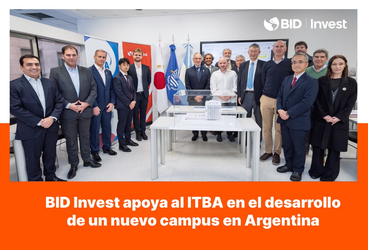 BIDInvest's tweet photo. Estamos apoyando al @ITBA con un financiamiento de US$45 millones para desarrollar un nuevo campus en la Ciudad de Buenos Aires, #Argentina. 

El proyecto permitirá ampliar su capacidad académica y fortalecer la oferta en carreras de ingeniería, tecnología y ciencias aplicadas. Ubicado en el Parque de la Innovación, el nuevo campus impulsará la colaboración con universidades, centros de investigación, empresas y emprendimientos tecnológicos. 

Lee más: https://t.co/qyIlFMUh3j