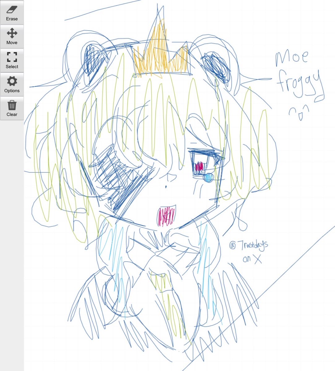 7rwstdays's tweet photo. I’ll add grox soon😳😳😳 i didnt wanna draw froggy’s other eye https://t.co/wPKfCelTcY