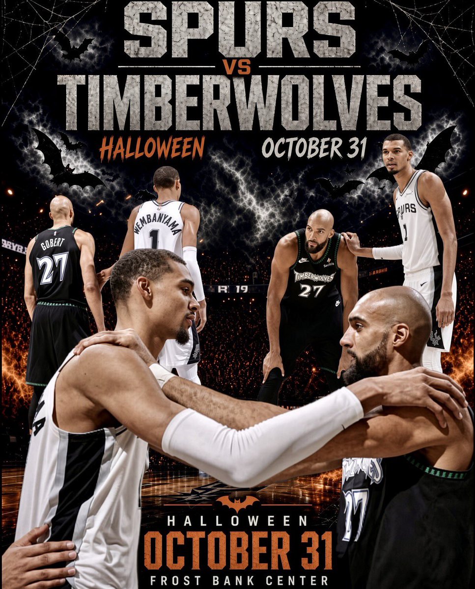 SpursSixthMan's tweet photo. 🚨 Halloween 🎃 Home Game Alert 🚨
Sources are saying the Spurs will host the Timberwolves at Frost Bank Center on Halloween 👻
🤔 Is this legit… or just hype?
What do y’all think?
#Halloween2026 #spurs #timberwolves #leaked https://t.co/ard7NRQY9b