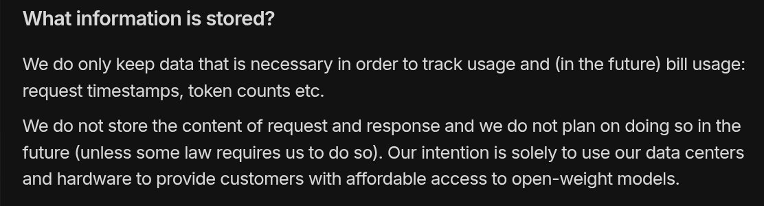 alysonhower's tweet photo. @Arturkre @Hetzner_Online Yes, of course, for now it is free as they're testing so nothing is guaranteed. But even in this free version, if you see their FAQ, they claim their intent is to make it ZDR-first (unless regulations stuff; they need to put it in the text of course). https://t.co/TmV9PSdSPo