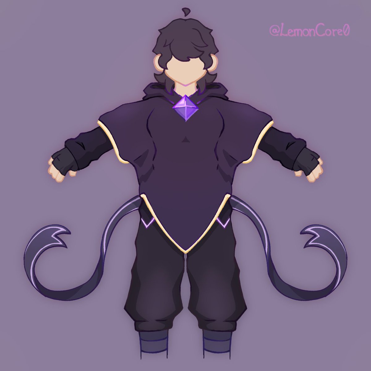 LemonCore0's tweet photo. Outfit design for my OC, Ambar 🌀💜
— March, 2024 https://t.co/18DzhoToKi