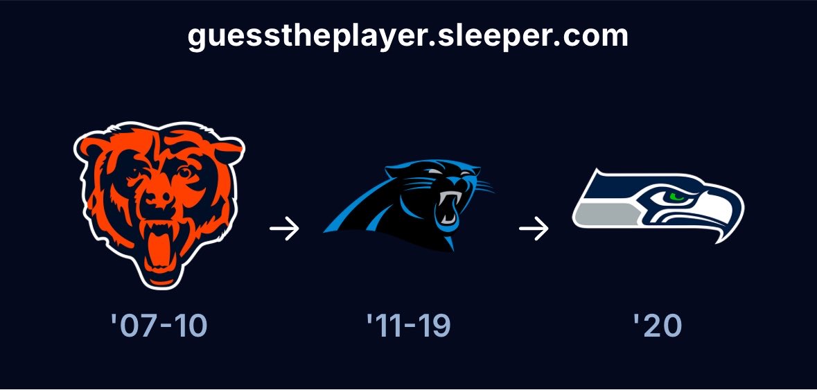 SleeperCarolina's tweet photo. Guess the former Panther ‼️ https://t.co/EmiYIzWzkF