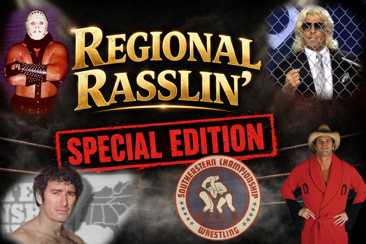 RasslinGrenade's tweet photo. Regional Rasslin returns with a special edition as Alabama superfan Aaron Gartlan returns to talk the final days of Southeastern Wrestling, culminating with the historic June 8, 1985 TV episode before the promotion officially became Continental Wrestling
https://t.co/RkN9bHsFCe https://t.co/5pSQMY5GzR