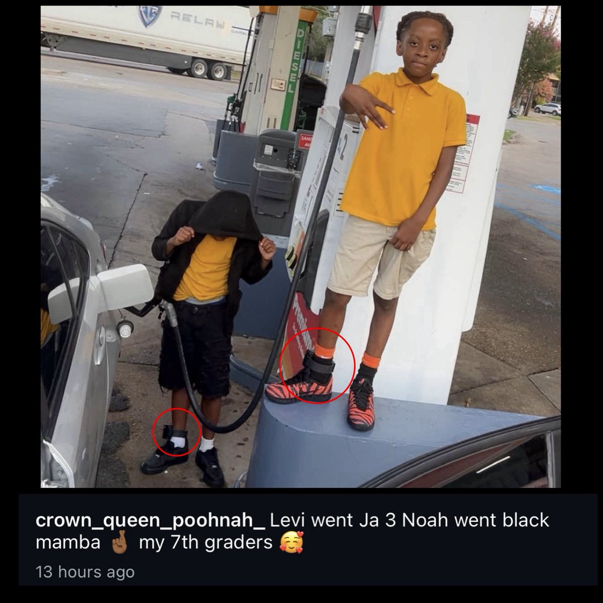 Gibsonkim__'s tweet photo. A mother posting this about his kids 

Who are wearing ankle moniters (House Arrest) 

Bragging about it online 

Failed Motherhood we will call it https://t.co/PNXU2be7ZH