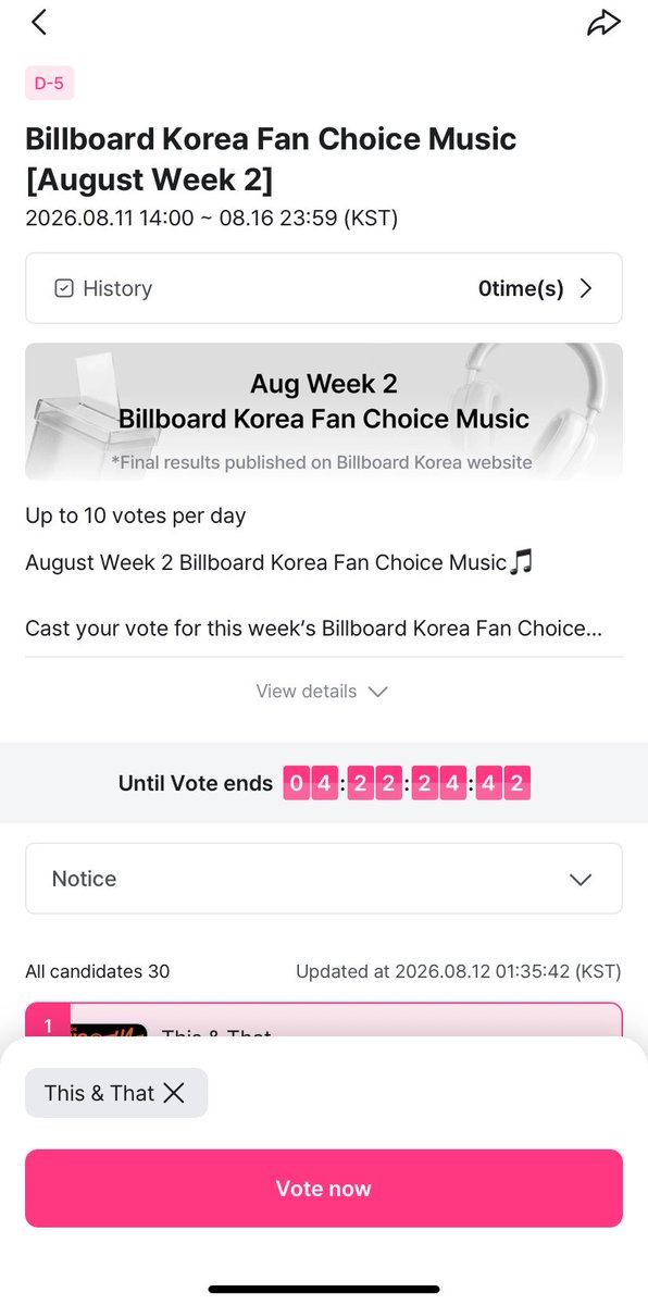 hyunkitte's tweet photo. 🚨abriu mais uma votação na MNET agr são 10 votos por dia/ conta
“Billboard Korea Fan Choice Music”

• Período da votação: De 11/08 às 14:00 até 16/08 12:00

• Onde votar: app aplicativo Mnet Plus (acessando a aba de votações)

https://t.co/BjsvdFTdzv https://t.co/BXEfUpkKTE