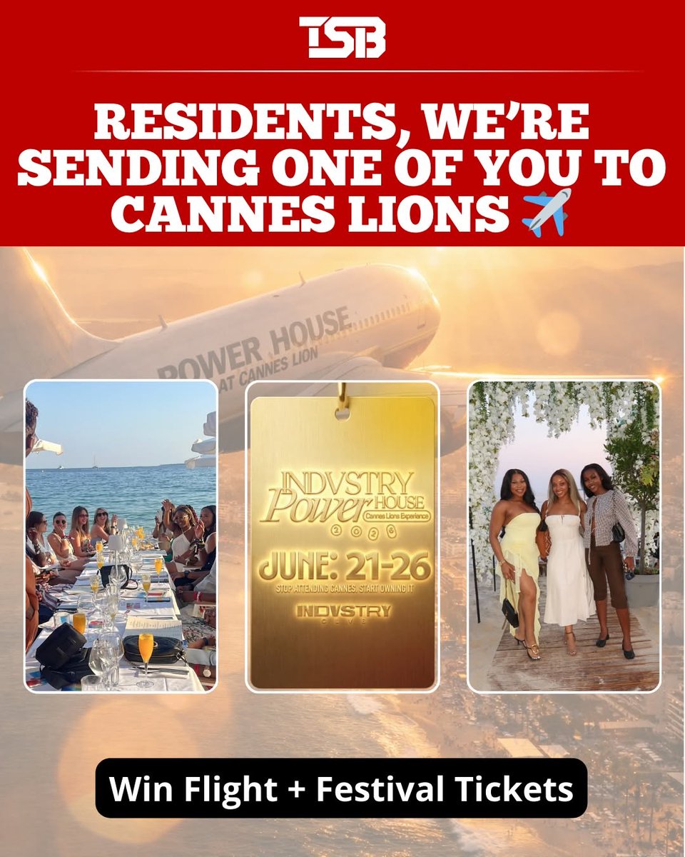 aym_studioa9jp's tweet photo. Residents, we’ve partnered with  to send one of you to Cannes Lions 🎬✈️

Yes… one of you could be heading to the biggest creative festival in the world.

We’re talking:
✈️ A flight to Cannes
🎟 2x Cannes Lions delegate pass
All valued at €5,000+
Swipe... https://t.co/yIODE5Cxhw