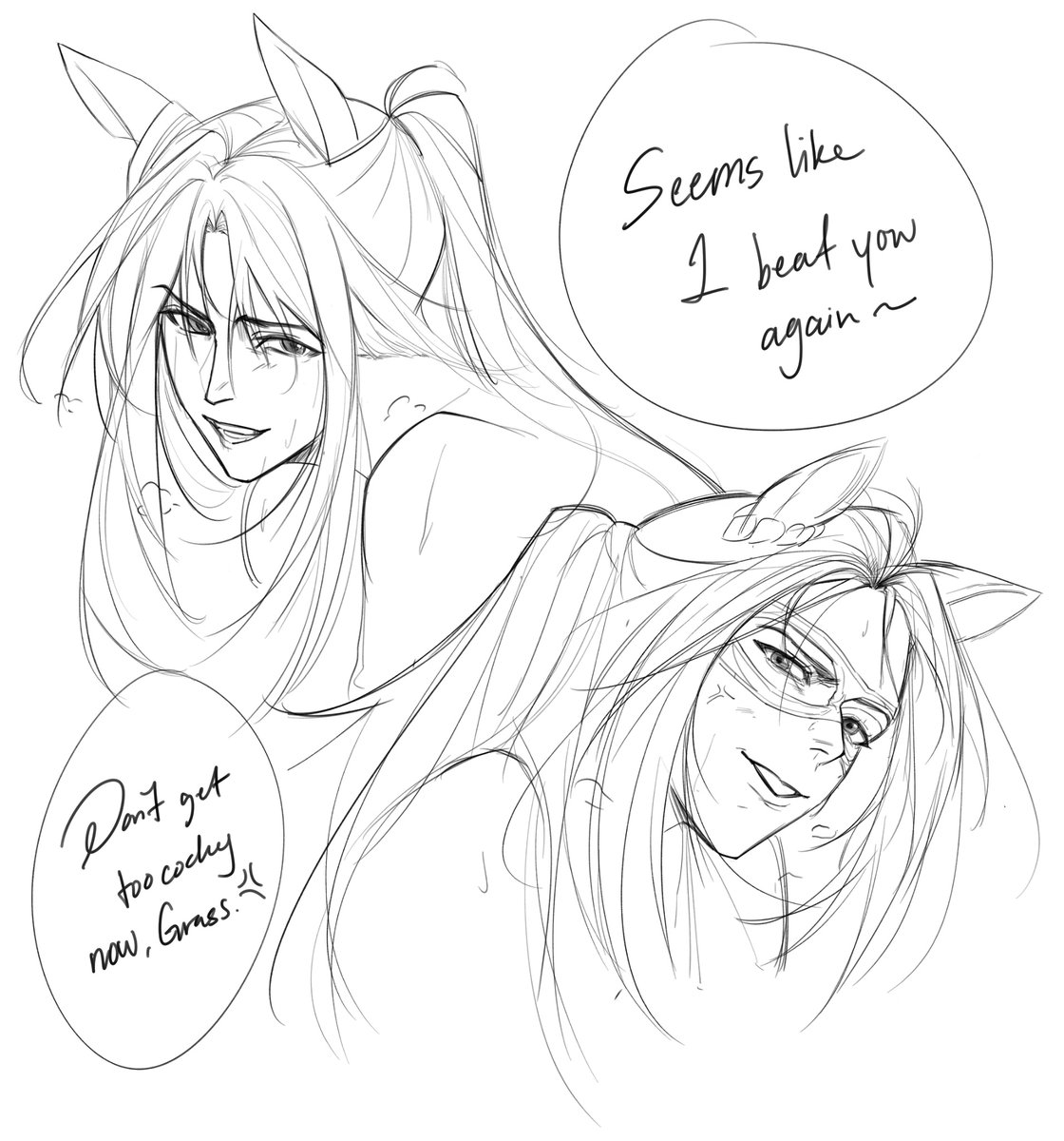 qiyenii's tweet photo. theyre flirting your honor 
#umamusumeprettyderby #ウマ娘 https://t.co/3INSkIZ8vS