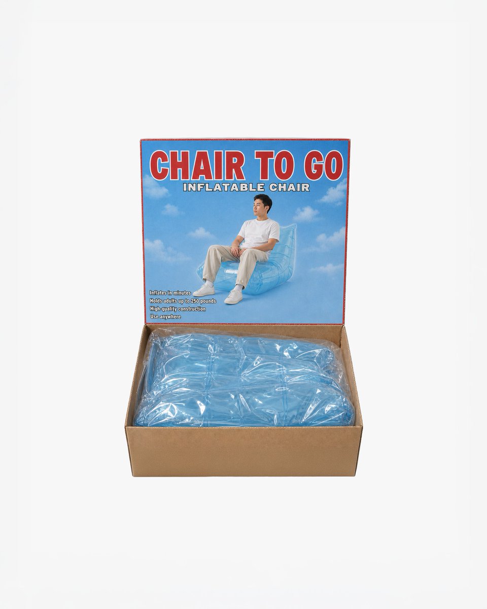 slopject's tweet photo. Inflatable Togo Chair / Chair-To-Go https://t.co/70SS5dCfl1