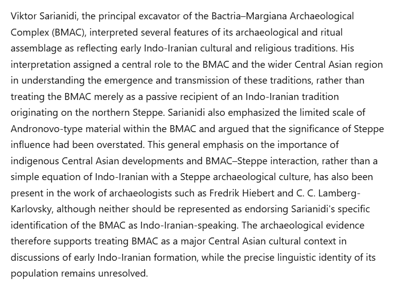 Maximus_ji's tweet photo. @lihkin_nyc @Ugra___ Heggarty directly claimed Iranic, Indo-iranian evidences in BMAC and many archeologists who studied BMAC have supported the same. Why dont you read papers instead you larp on castes https://t.co/Z9U0XPNZ0g