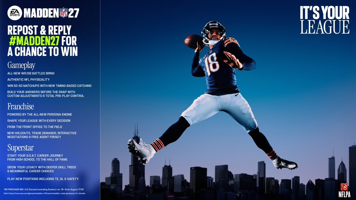 MUTdotGG's tweet photo. Want to play #Madden27 early? 

We've teamed up with @EAMaddenNFL to give away some Deluxe Edition codes! 🎮

Repost + reply with #Madden27 and your console for a chance to win a code and get on the field early. ♻️✍️

*Xbox/PS only, must be following or have open DMs 📩 https://t.co/D20hS8v7ua
