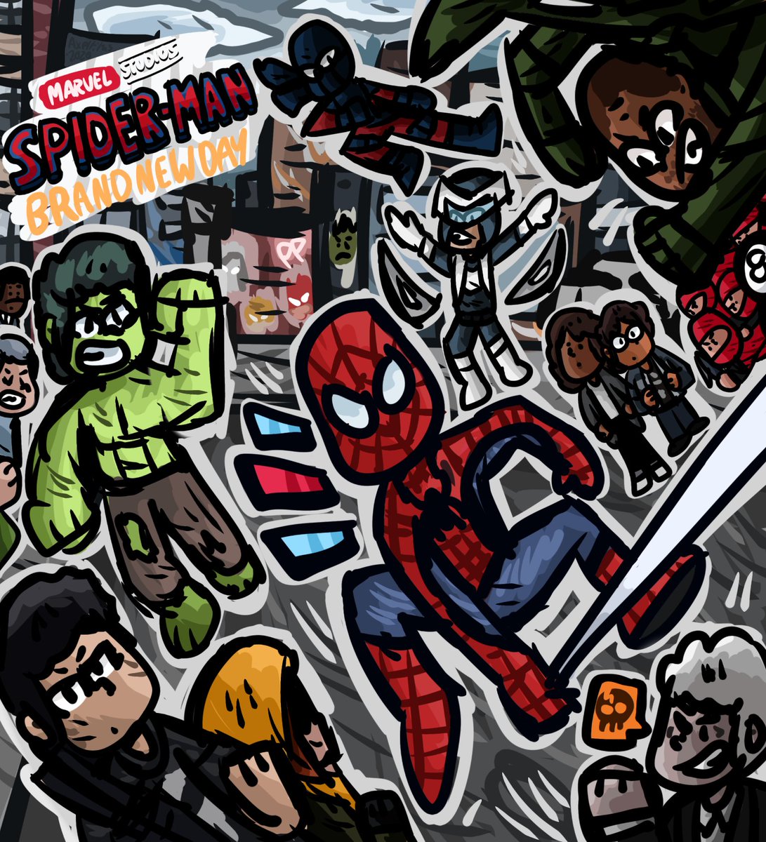 axelfilms22's tweet photo. my fanart of spiderman brand new day ._.
#spidermanbrandnewday #spiderman
#spidermanfanart #spidermanart
#thehand #8ball #ramrod #tombstone #ibispaint
#thepunisher #hulk #mcu
#mcufanart #marvel #marvelfanart
#peterparker #scorpion
#destindanielcretton
#Happybirthday_PeterParker https://t.co/qdFGUp7Ki2