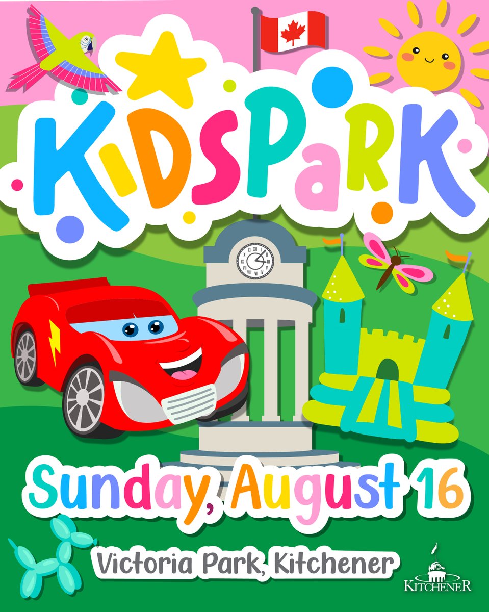 CityKitchener's tweet photo. NEWS: KidsPark brings a day of adventure to Victoria Park this Sunday, August 16, from 10 a.m. to 6 p.m.

Details ➡️ https://t.co/7uS8kduRaZ https://t.co/rNxdPsO2of