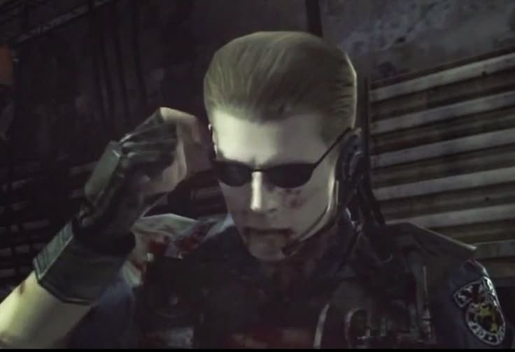 _Wesker_Kisser_'s tweet photo. Oh waiter waiter another plate of Albert Wesker covered in blood please https://t.co/nzqIWMt37v