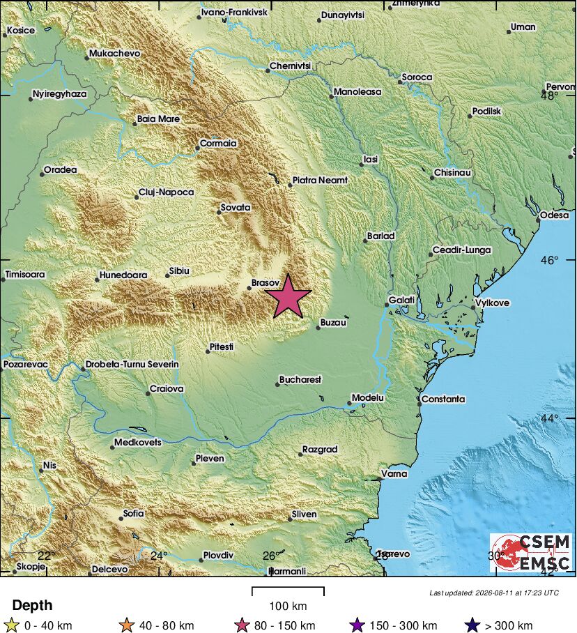 LastQuake's tweet photo. ⚠Preliminary info: M4.3 #earthquake (#cutremur) about 10 km N of #Nehoiu (#Romania) 2 min ago (local time 20:21:16). Updates at:
📱https://t.co/QMSpuj6Z2H
🌐https://t.co/AXvOM7I4Th
🖥https://t.co/wPtMW5ND1t https://t.co/GmsZOCxHYr