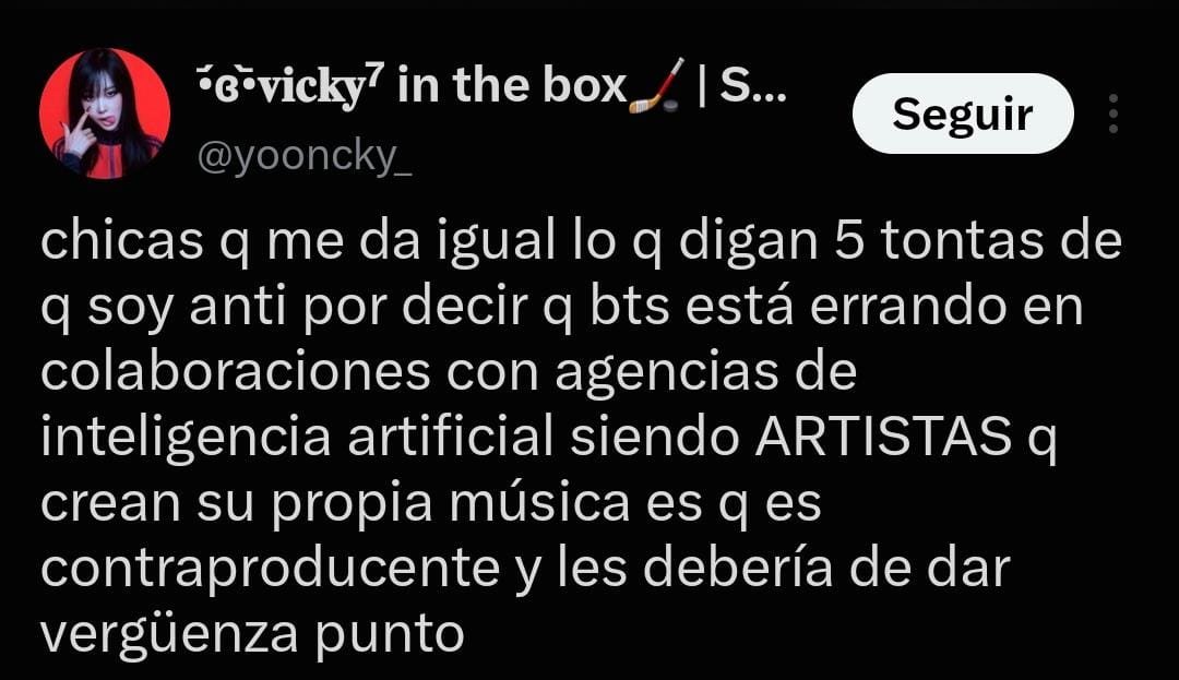 stayalivejksg's tweet photo. No todos vamos a estar de acuerdo y se entiende, pero cuestionar la integridad artística de BTS por una simple colaboración tecnológica es como ??, de verdad creen q por asociarse con Gemini los chicos van a dejar de escribir sus propias canciones? algunas subestiman el talento de 7 hombres q llevan más de una década demostrando quienes son!! y entiendan q está colaboración tiene como propósito funcionar como HERRAMIENTA (asistente de viaje, traducción y organización) nadie está metiendo un prompt en una computadora para q la IA les componga su próximo álbum 😭 el uso de la IA tiene 2 caras, aquellos q la usan para suplantar, crear contenido falso (Imagenes,videos) y robar y otras quienes la utilizan para optimizar tareas y etc. 

Y siendo honesta, si no confían en el criterio de los chicos como profesionales y si no están de acuerdo con sus decisiones, la solución es fácil: dejen de seguirlos, dropearlos es gratis, no es como si ellos te estuvieran obligando, verdad?