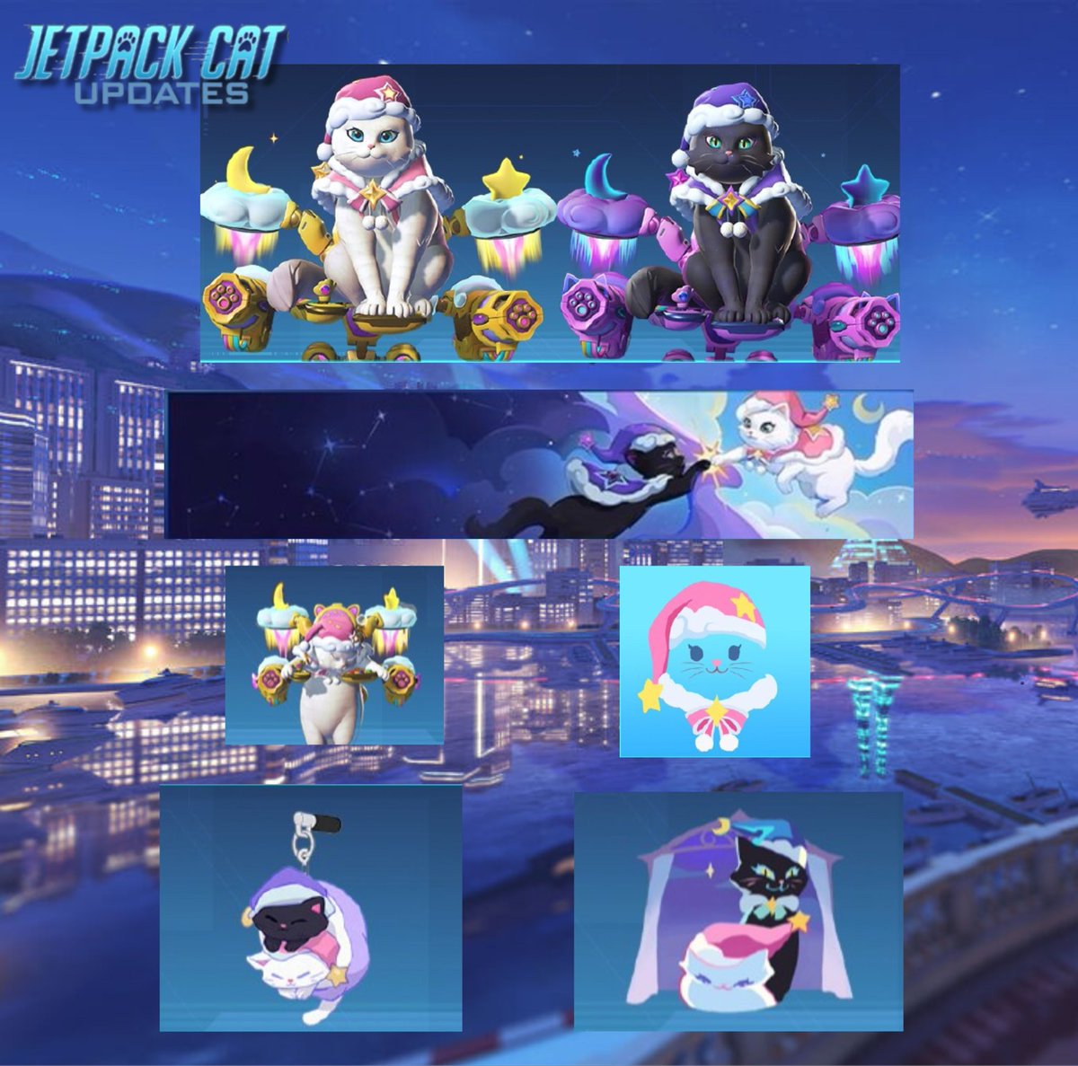 Jetpack_Cat_OW's tweet photo. Take a look at everything releasing with Dream City Jetpack Cat which WILL NOT be releasing globally! 🌙 So much cute stuff that we will not be able to get! ❤️💫🐈 https://t.co/CrTPRAEMQB