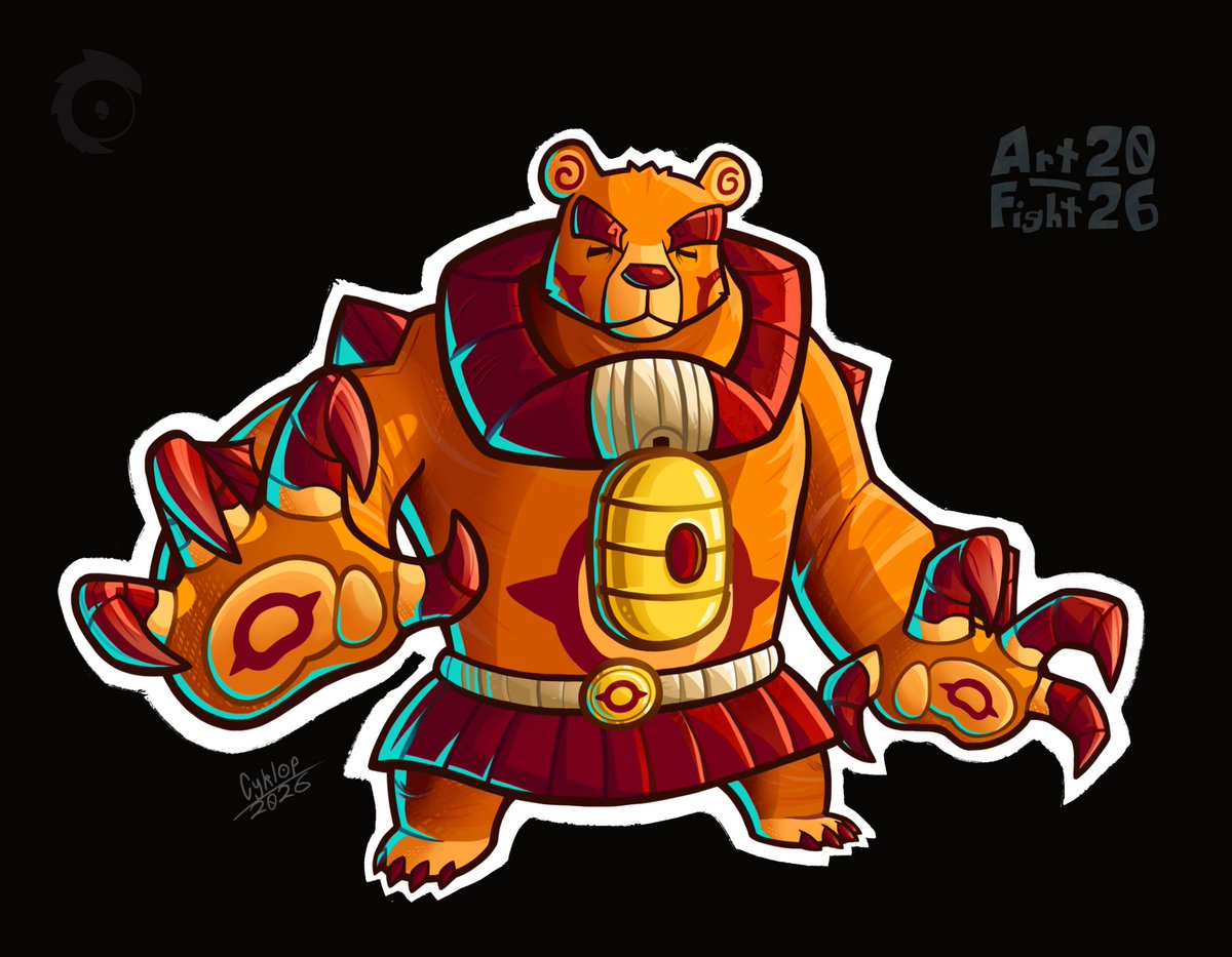 Cyklop_Art_'s tweet photo. Part 2, but as still images and with a black background of @Theomax_Art characters.
Had definitely drawn these two characters before, but, this is my first attack that would include two different characters.
#artfight #artfight2026 #teamcomedy #bear #arctotherium #monkey https://t.co/mCY0gjKD04
